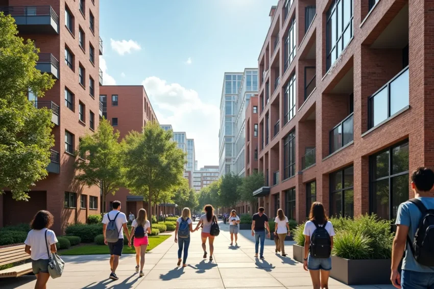 students exploring convenient housing options near university campuses