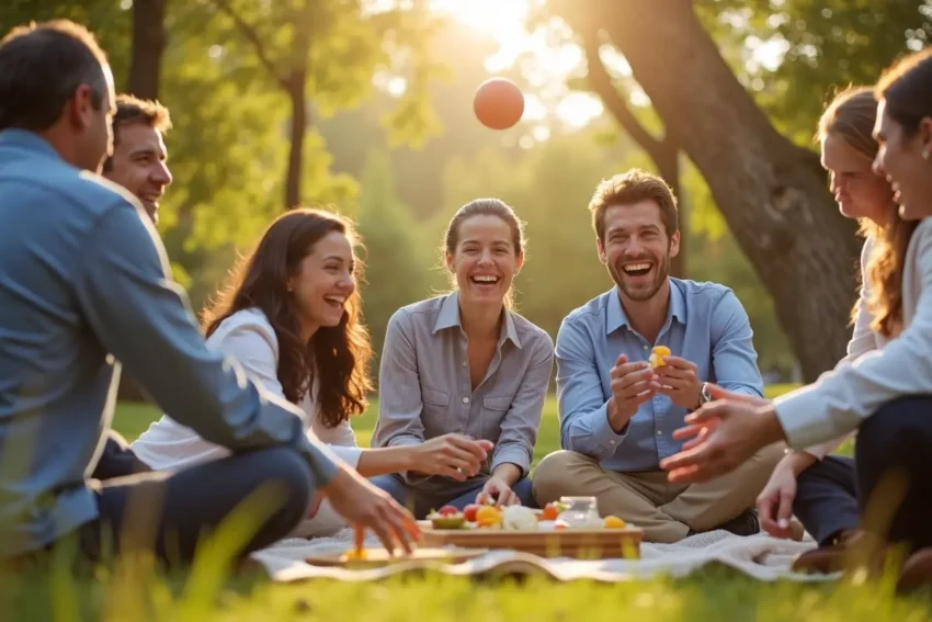 team celebrating workplace success through fun activities outside the office