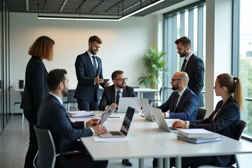 legal professionals providing modern support services in a contemporary office