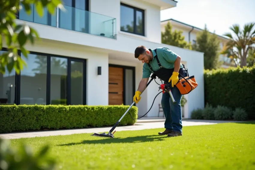 professional maintaining residential property to keep it clean and functional