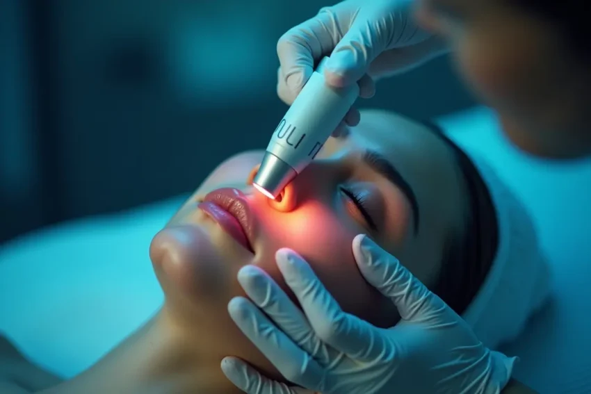 person receiving laser skin treatment before an upcoming special event